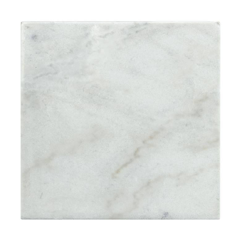 Image 2 Morris 22" Wide White Marble and Espresso Wood Coffee Table more views