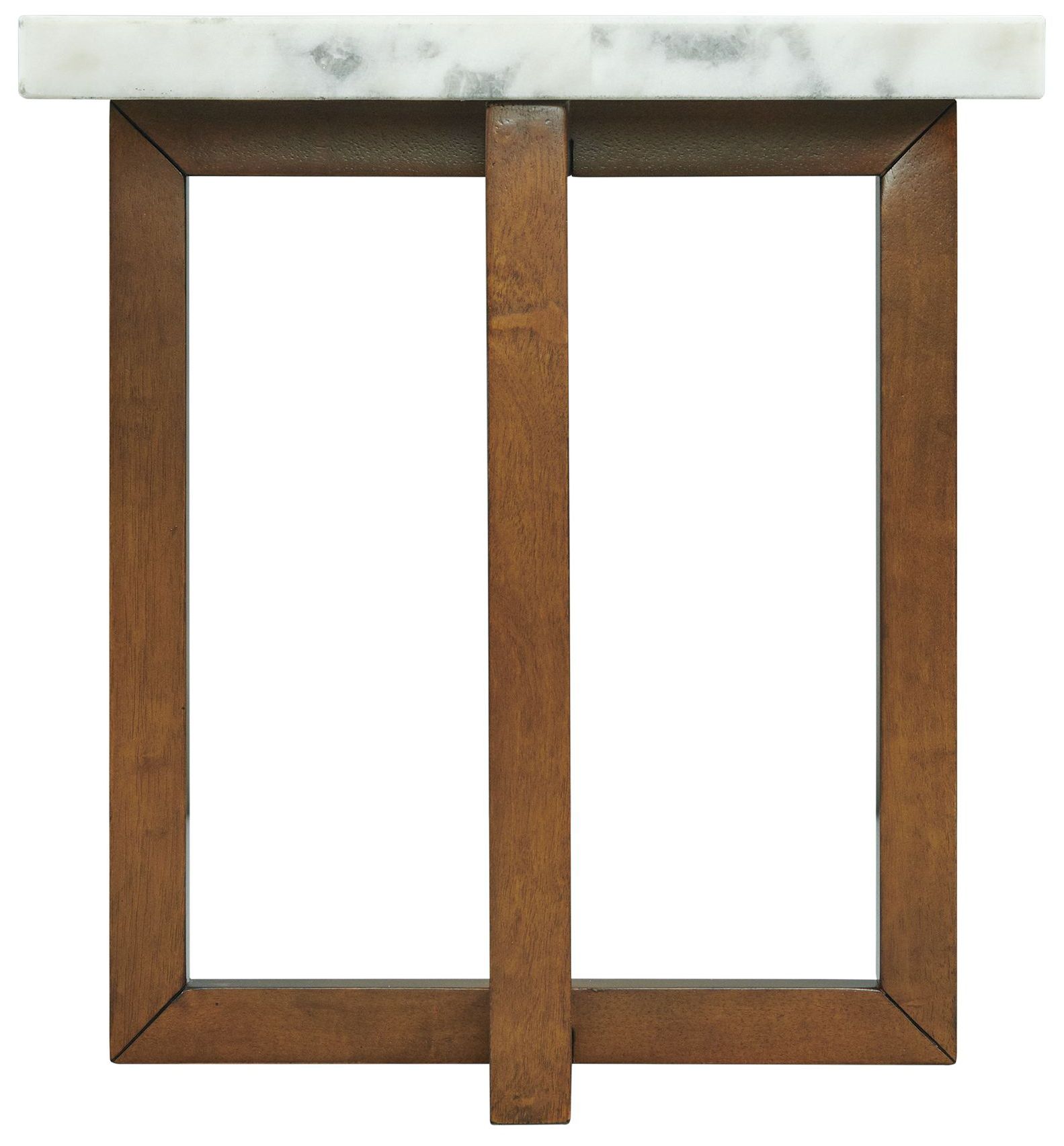Image 3 Morris 22" Wide White Marble and Espresso Wood Coffee Table more views