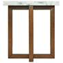 3_Morris 22" Wide White Marble and Espresso Wood Coffee Table more views