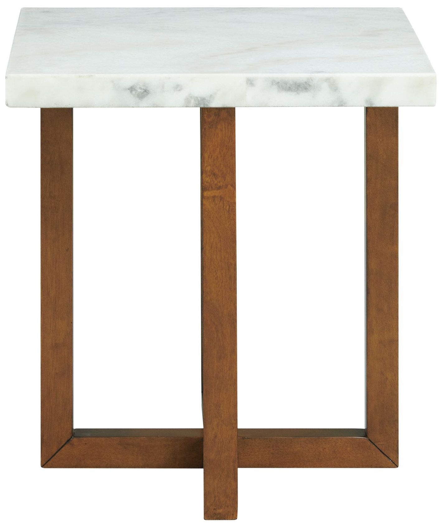 Image 4 Morris 22" Wide White Marble and Espresso Wood Coffee Table more views