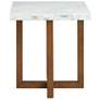 4_Morris 22" Wide White Marble and Espresso Wood Coffee Table more views