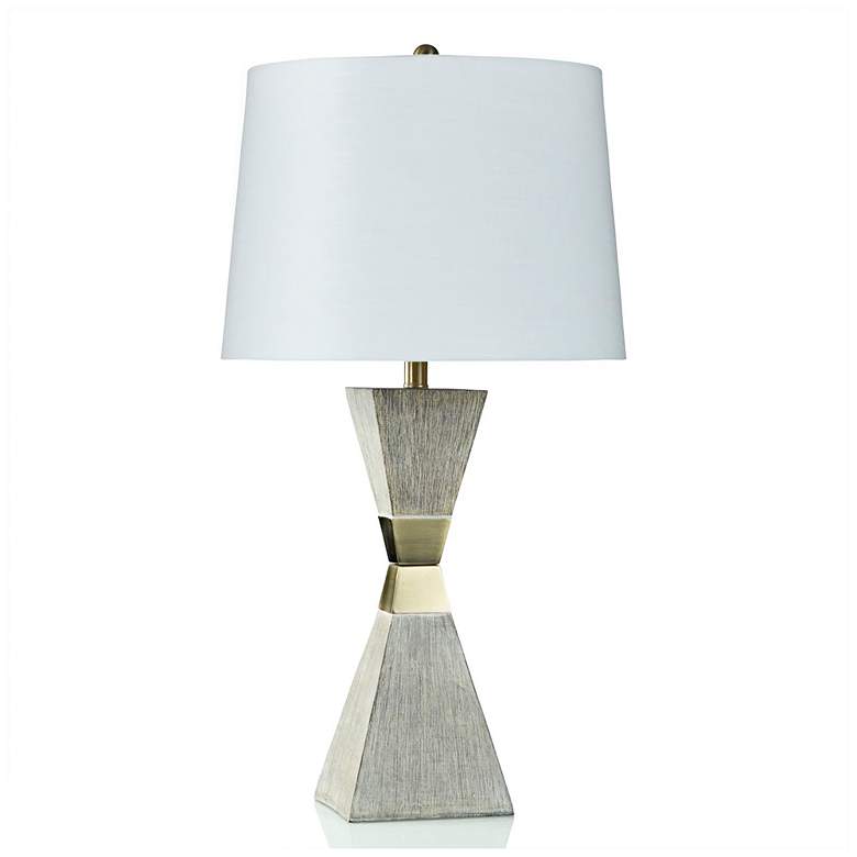 Image 1 Morris 33" Grey Table Lamp With Bronze Accents
