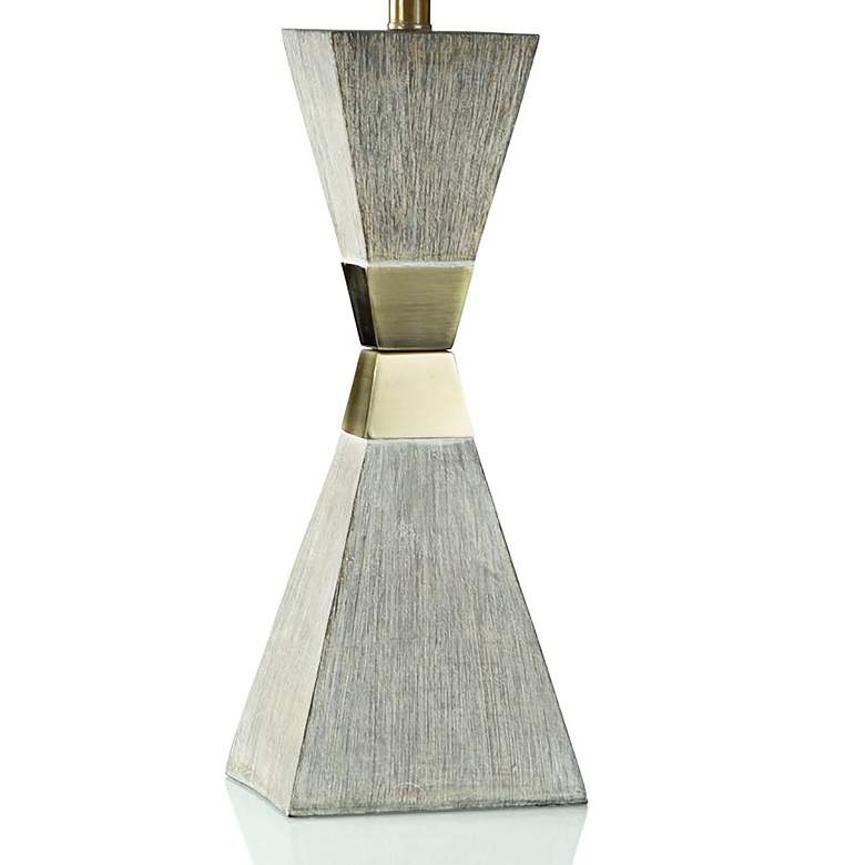 Image 3 Morris 33" Grey Table Lamp With Bronze Accents more views