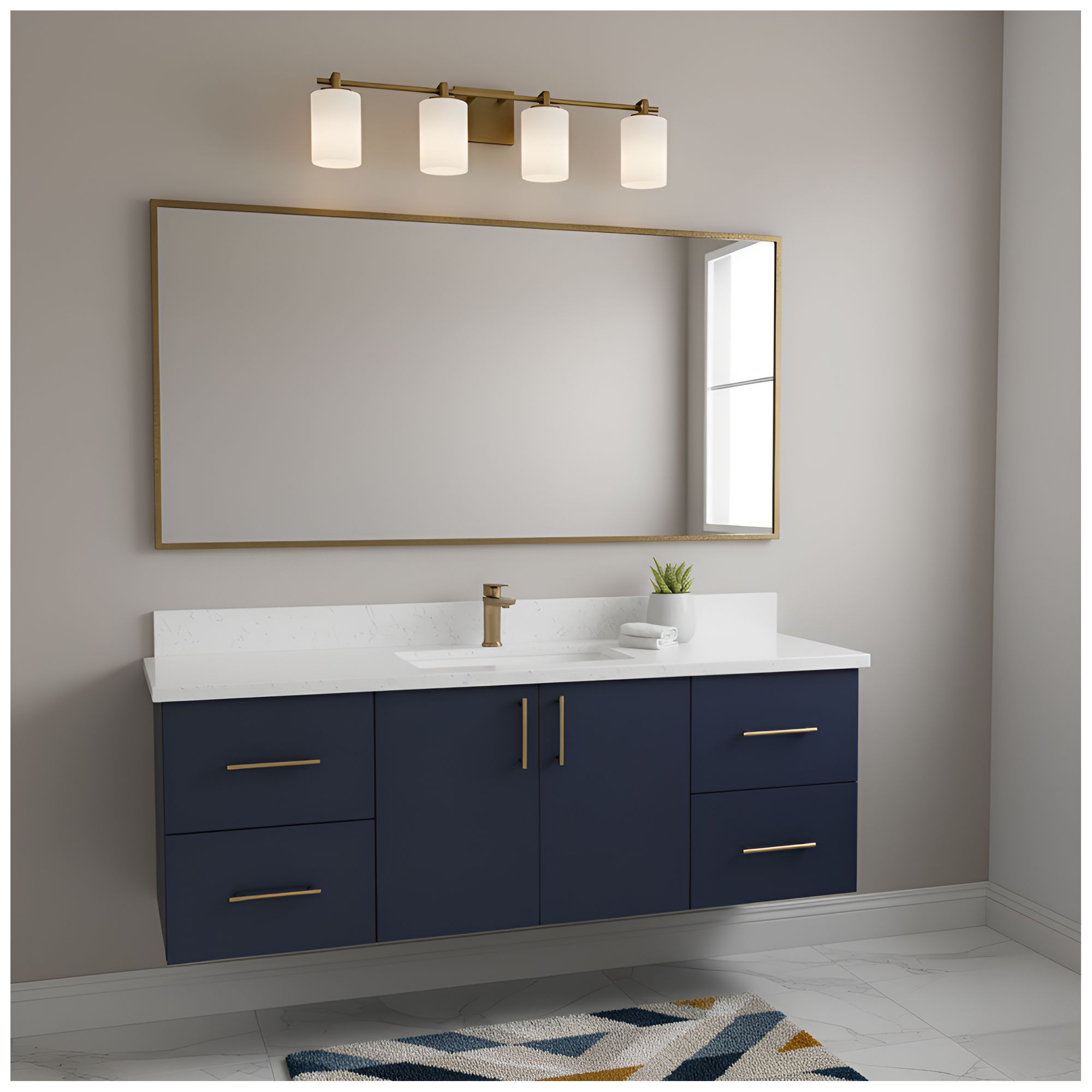 Image 7 Morris 4-Light Weathered Brass Vanity Light more views