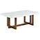 Morris 48" Wide White Marble and Espresso Wood Coffee Table