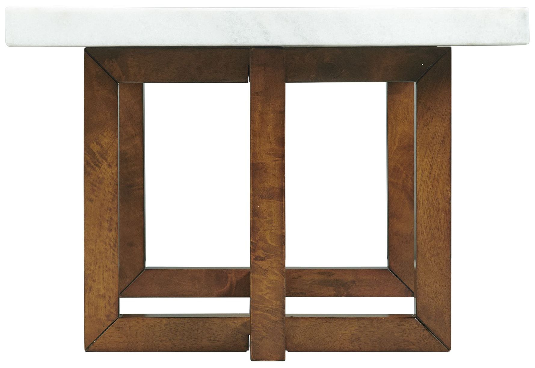 Image 3 Morris 48" Wide White Marble and Espresso Wood Coffee Table more views