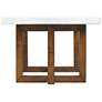 3_Morris 48" Wide White Marble and Espresso Wood Coffee Table more views