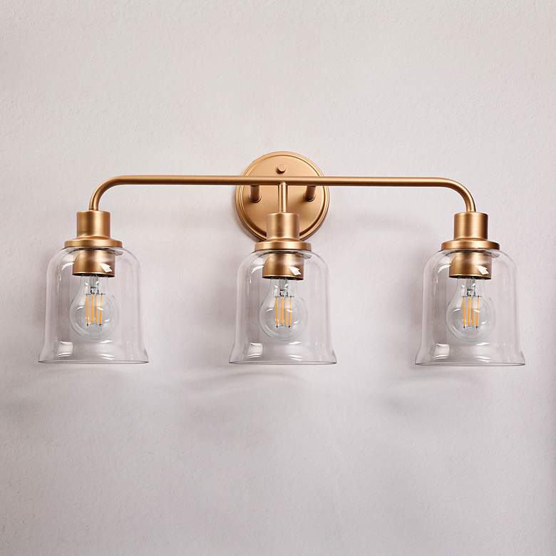 Image 4 Morrisave 22 3/4" Wide Satin Gold 3-Light Vanity Bath Light more views