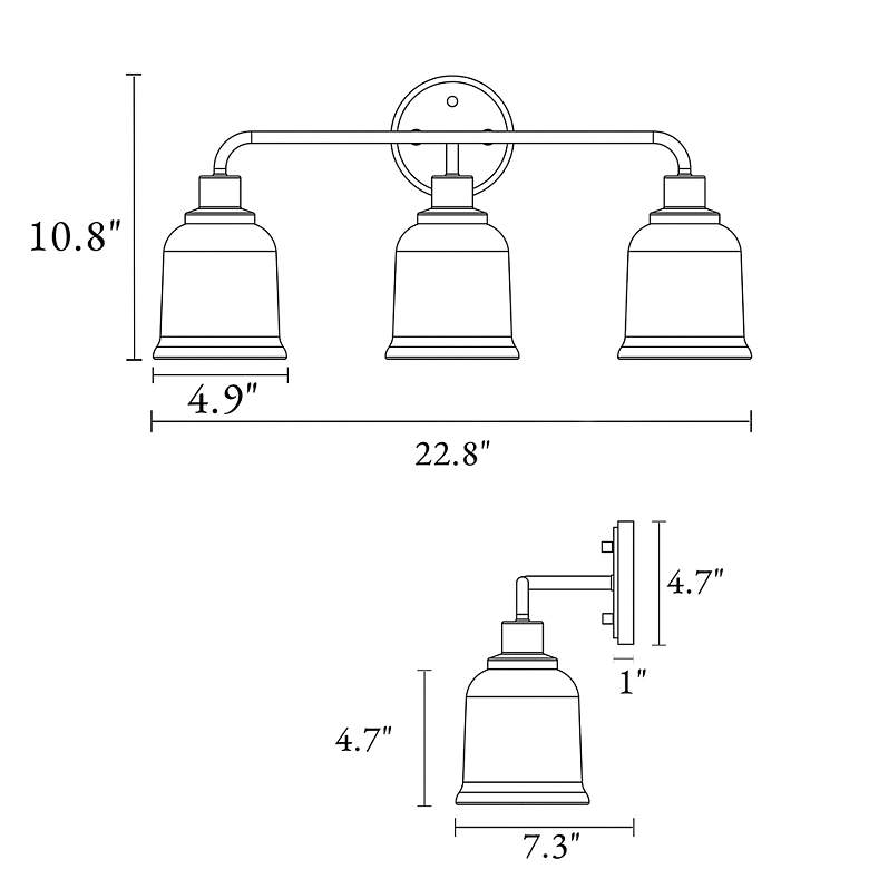 Image 5 Morrisave 22 3/4" Wide Satin Gold 3-Light Vanity Bath Light more views