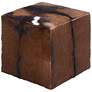 Morrison Brown Natural Skin Leather Hide Square Box Ottoman
