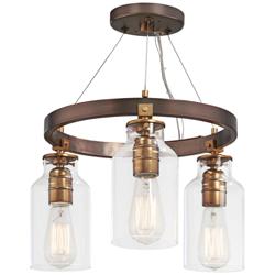 Morrow 16&quot; Wide Bronze and Gold 3-Light Ceiling Light