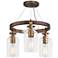 Morrow 16" Wide Bronze and Gold 3-Light Ceiling Light