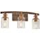 Morrow 22" Wide Bronze and Gold 3-Light Bath Light