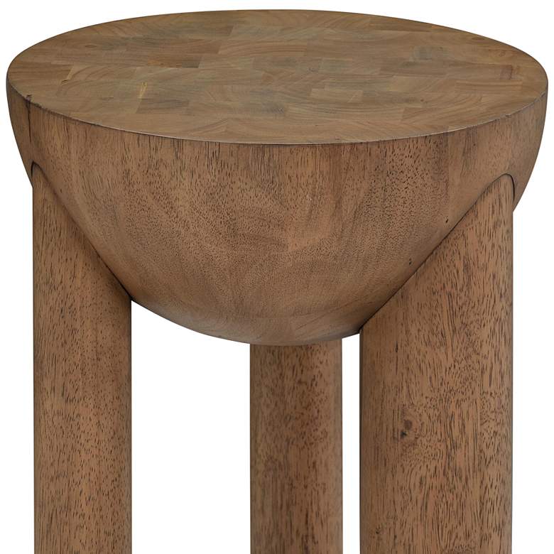 Image 2 Morse 14 inch Wide Cognac Brown Wood Round Accent Table more views