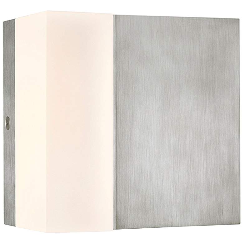 Image 2 Mortar 5 inch High Satin Nickel LED Wall Sconce