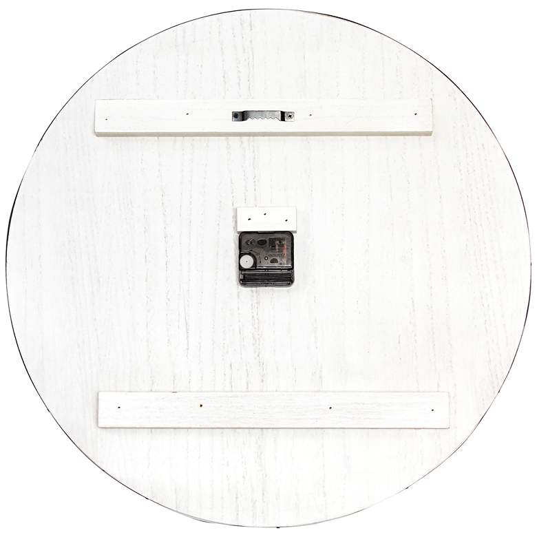 Image 4 Mortenson White Wash Wood 21" Round Wall Clock more views