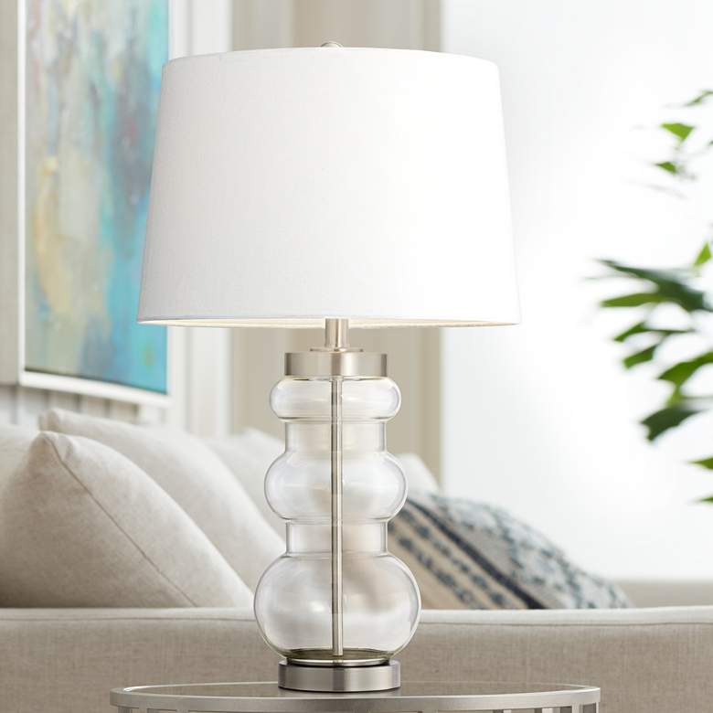 Image 1 Morton Accordion Clear Glass Table Lamp