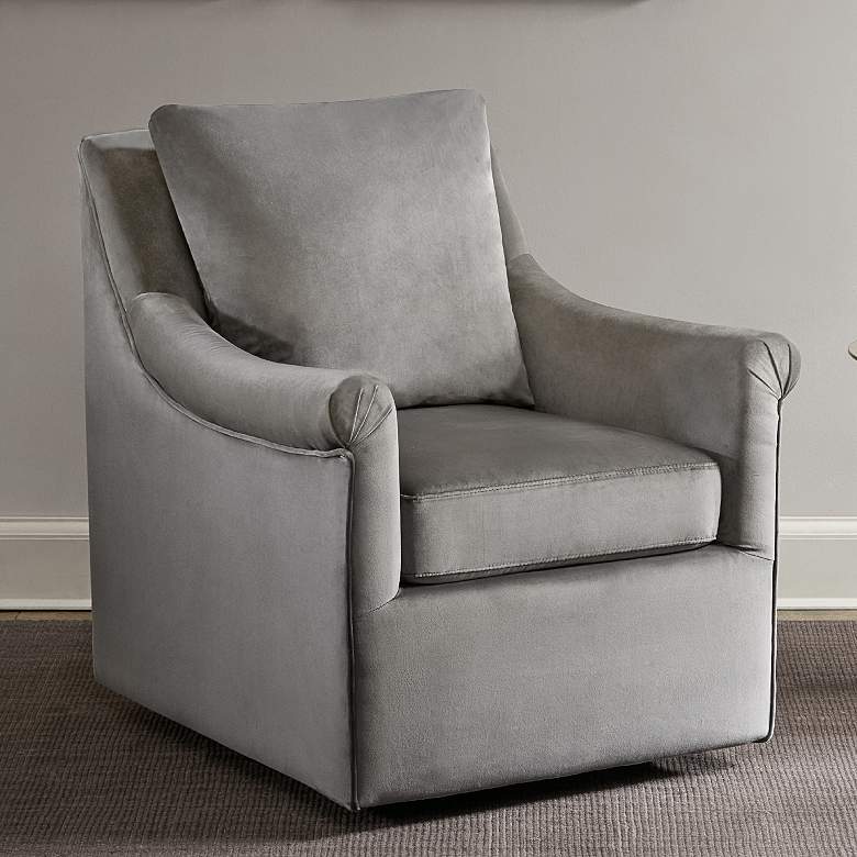 Image 1 Morton Gray Fabric Swivel Lounge Chair