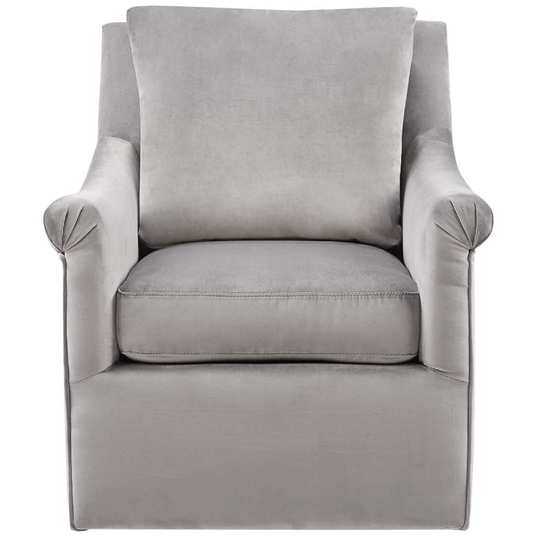 Image 4 Morton Gray Fabric Swivel Lounge Chair more views