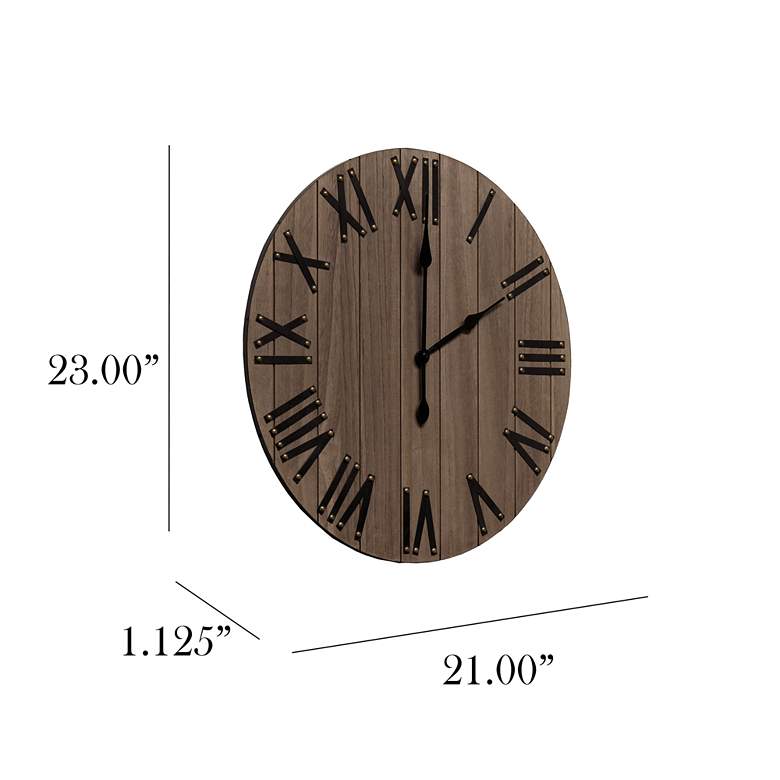 Image 7 Mortonsen Restored Wood 21" Round Wall Clock more views