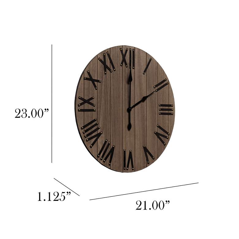 Image 7 Mortonsen Restored Wood 21 inch Round Wall Clock more views