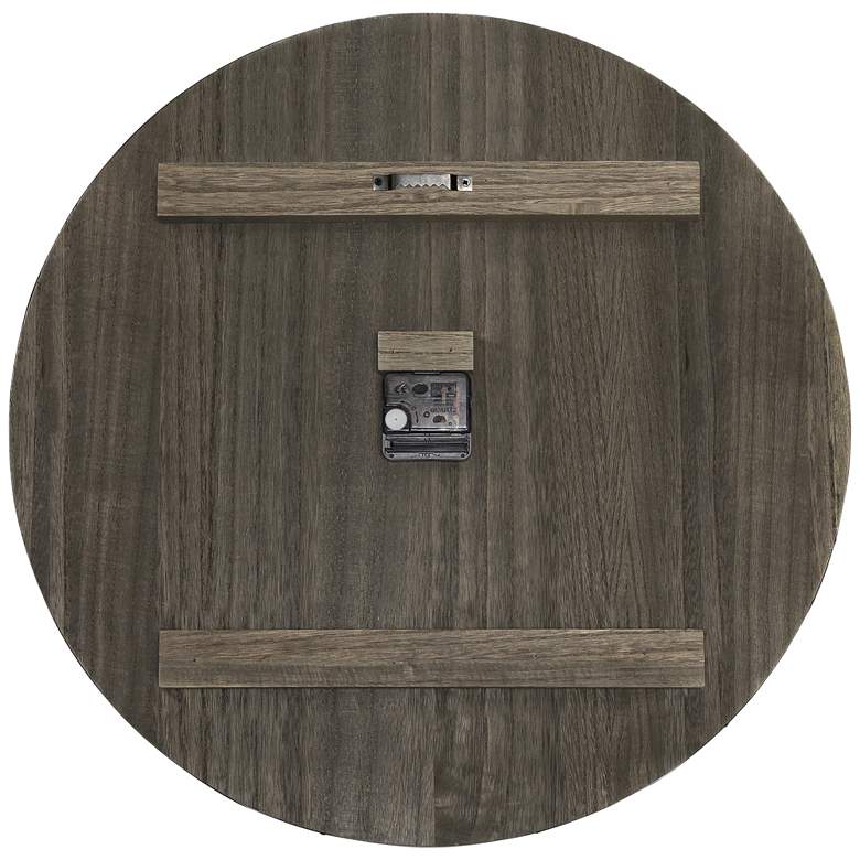 Image 5 Mortonsen Rustic Gray Wood 21 inch Round Wall Clock more views