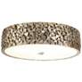 Mosaic 16" Wide Antique Silver Leaf Modern Rustic Round Ceiling Light