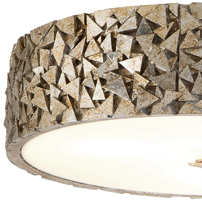 Image 3 Mosaic 16" Wide Antique Silver Leaf Modern Rustic Round Ceiling Light more views