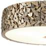 Mosaic 16" Wide Antique Silver Leaf Modern Rustic Round Ceiling Light