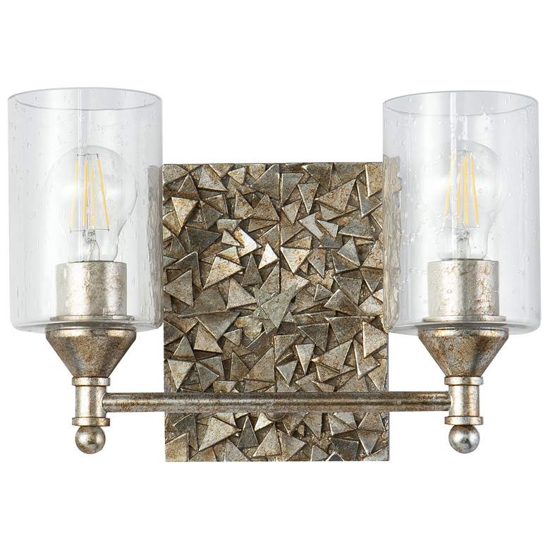 Image 1 Mosaic 2-Light Vanity Light In Antique Silver