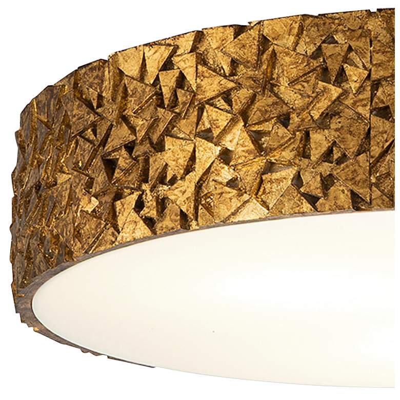 Image 3 Mosaic 20" Wide Antique Gold Leaf Round Ceiling Light more views