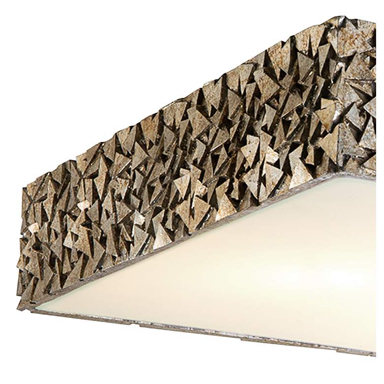Image 3 Mosaic 20 inch Wide Antique Silver Leaf Square Ceiling Light more views