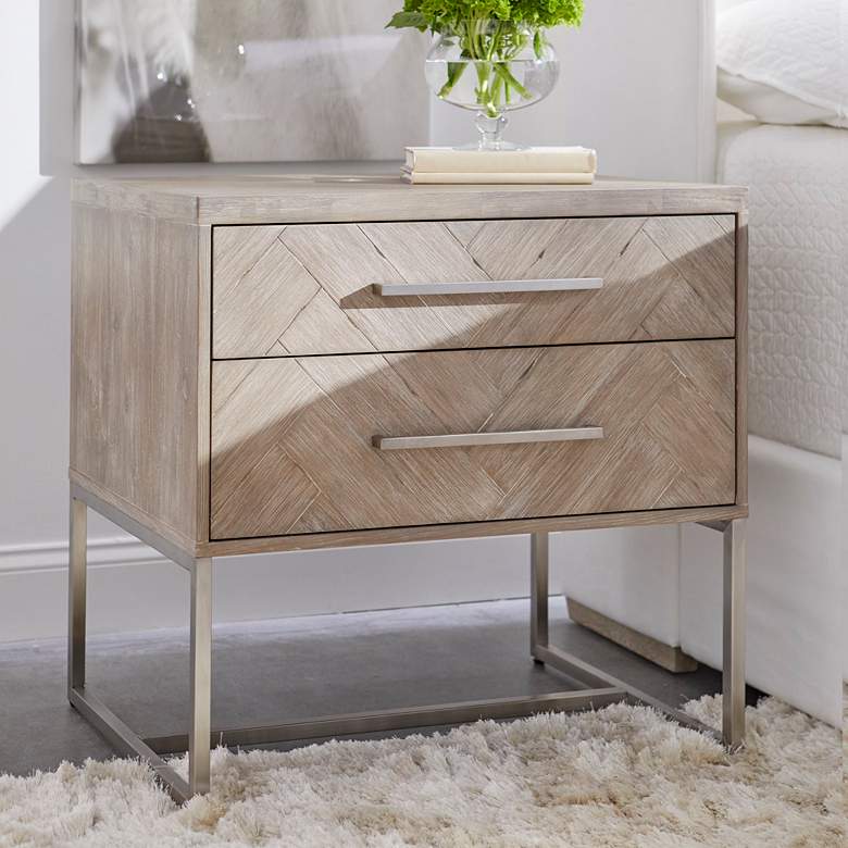 Image 1 Mosaic 29 1/2" Wide Natural Gray Wood 2-Drawer Nightstand