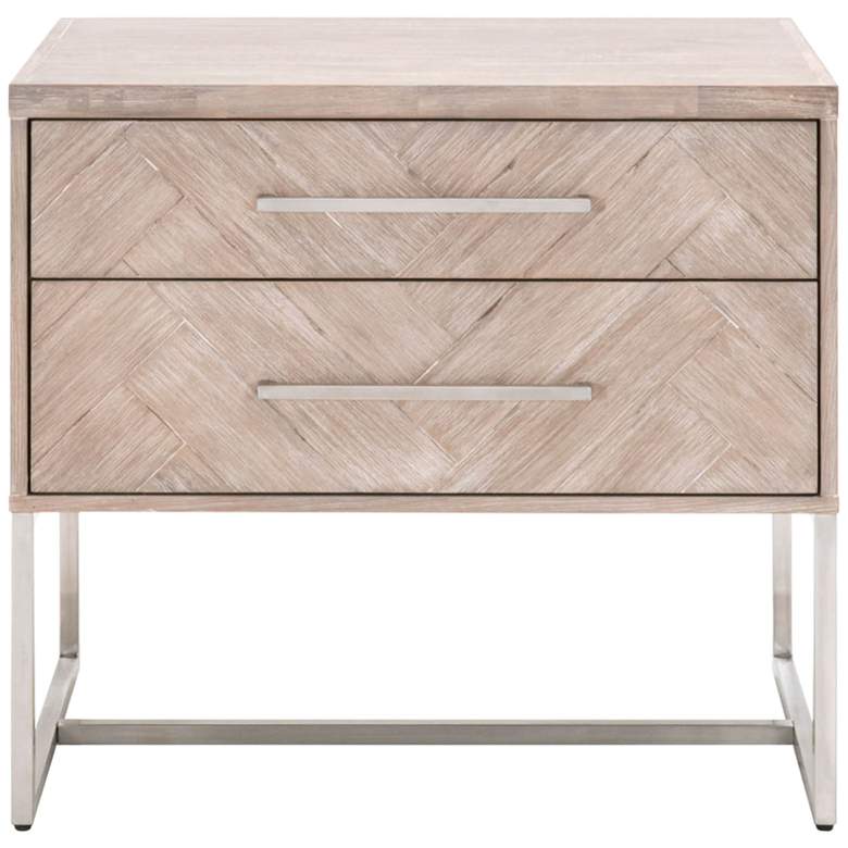 Image 3 Mosaic 29 1/2" Wide Natural Gray Wood 2-Drawer Nightstand more views