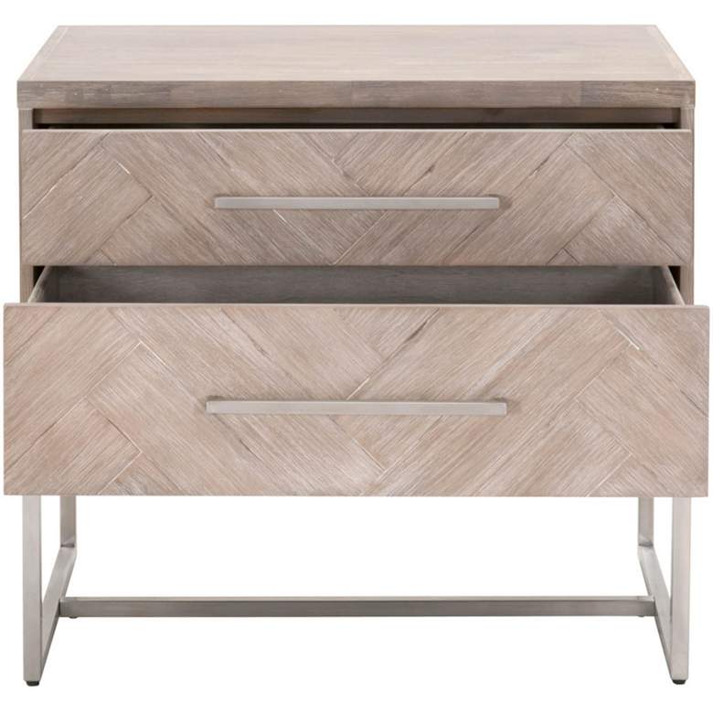 Image 4 Mosaic 29 1/2" Wide Natural Gray Wood 2-Drawer Nightstand more views