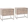 1_Mosaic 29 1/2" Wide Natural Gray Wood 2-Drawer Nightstands Set of 2