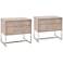 Mosaic 29 1/2" Wide Natural Gray Wood 2-Drawer Nightstands Set of 2