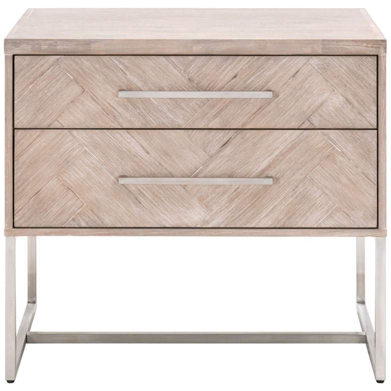 Image 2 Mosaic 29 1/2" Wide Natural Gray Wood 2-Drawer Nightstands Set of 2 more views
