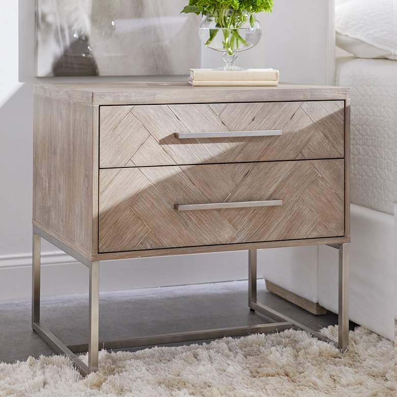 Image 7 Mosaic 29 1/2" Wide Natural Gray Wood 2-Drawer Nightstands Set of 2 more views