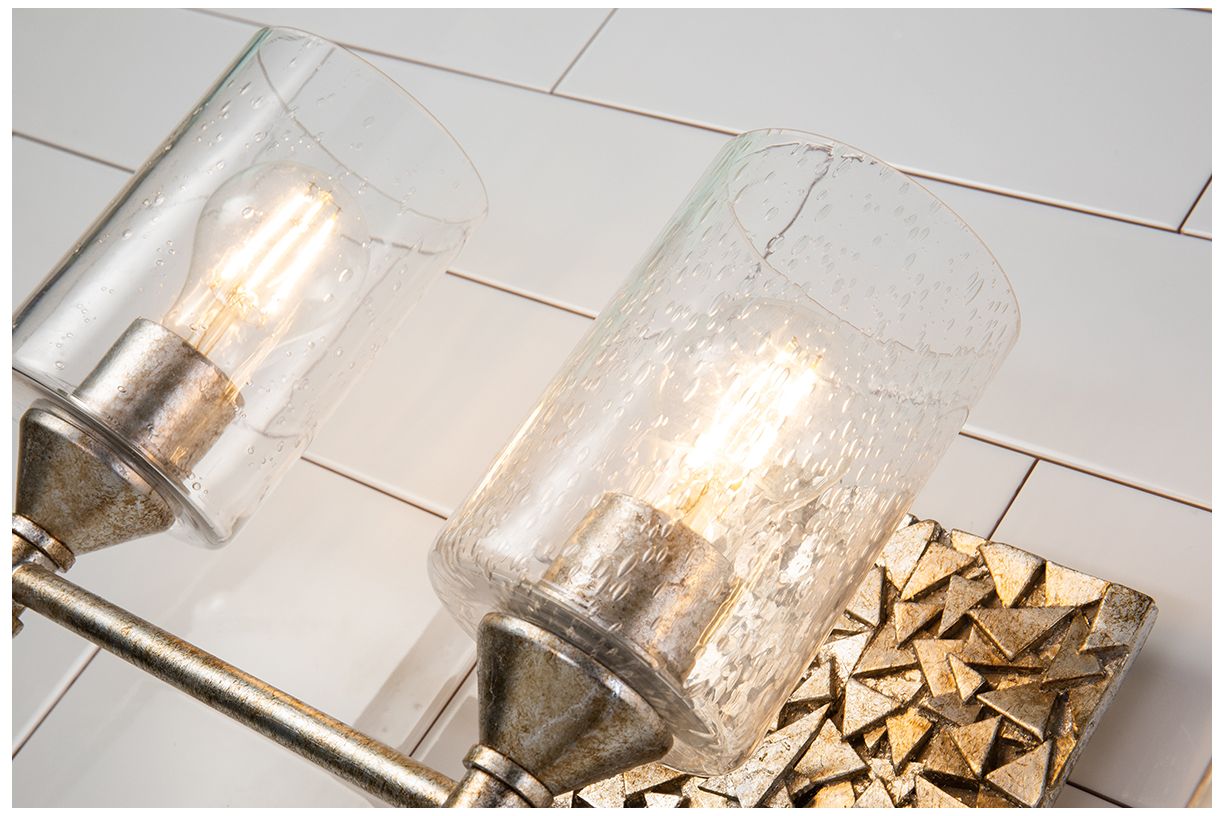 Image 5 Mosaic 3-Light Vanity Light In Antique Silver more views