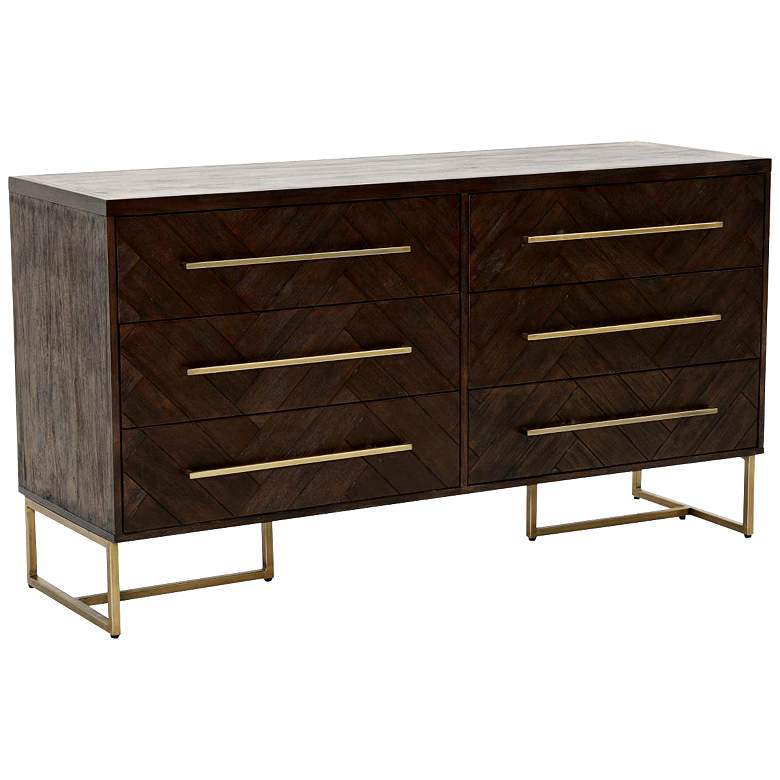 Image 1 Mosaic 62" Wide Java Wood 6-Drawer Modern Double Dresser