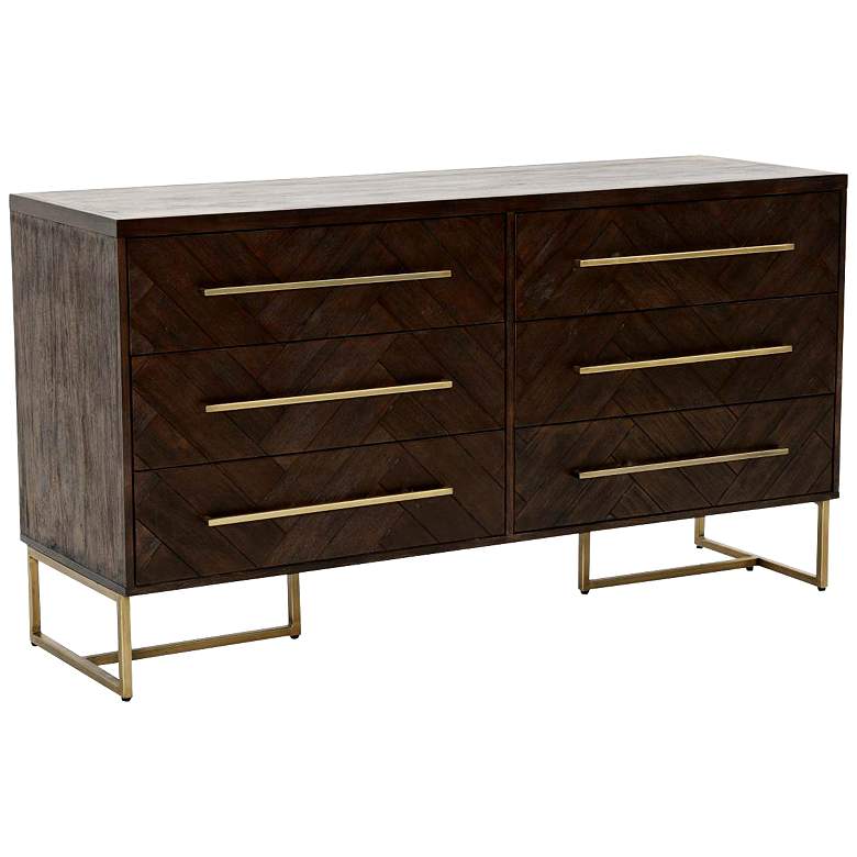 Image 1 Mosaic 62 inch Wide Java Wood 6-Drawer Modern Double Dresser