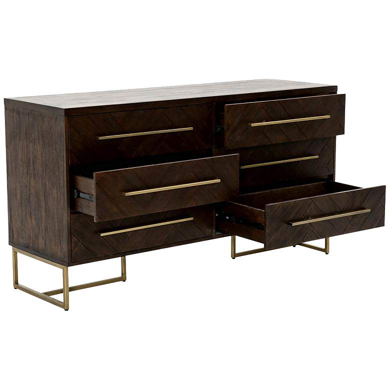 Image 4 Mosaic 62 inch Wide Java Wood 6-Drawer Modern Double Dresser more views