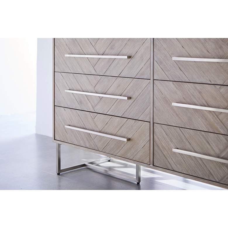 Image 4 Mosaic 62" Wide Natural Gray Wood 6-Drawer Double Dresser more views