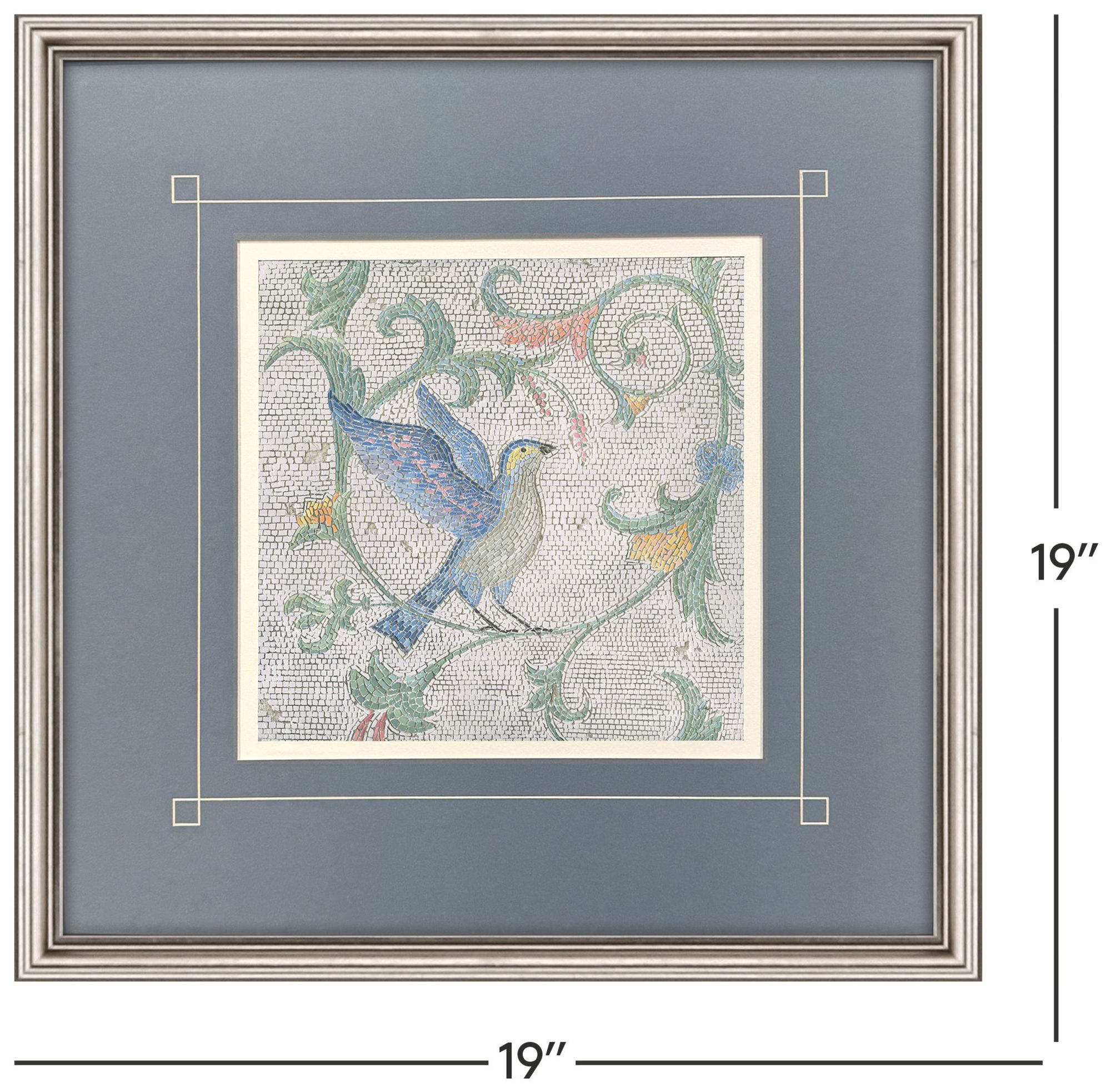 Image 5 Mosaic Birds 19"W x 19"H Framed Art - Set of 4 more views