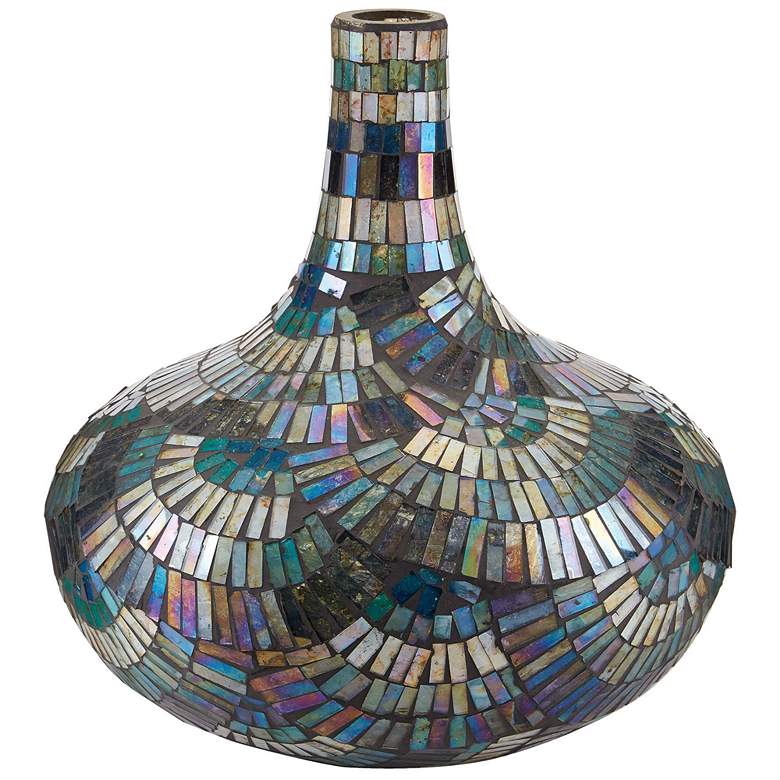 Image 1 Mosaic Multi-Colored 13 inch High Glass Bottle Vase