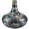 Mosaic Multi-Colored 13" High Glass Bottle Vase