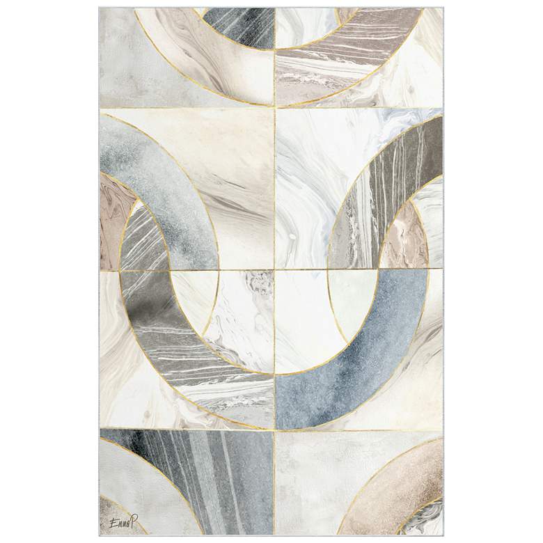 Image 1 Mosaic Serenity Washable Geometric Art Area Rug size 5'x8'