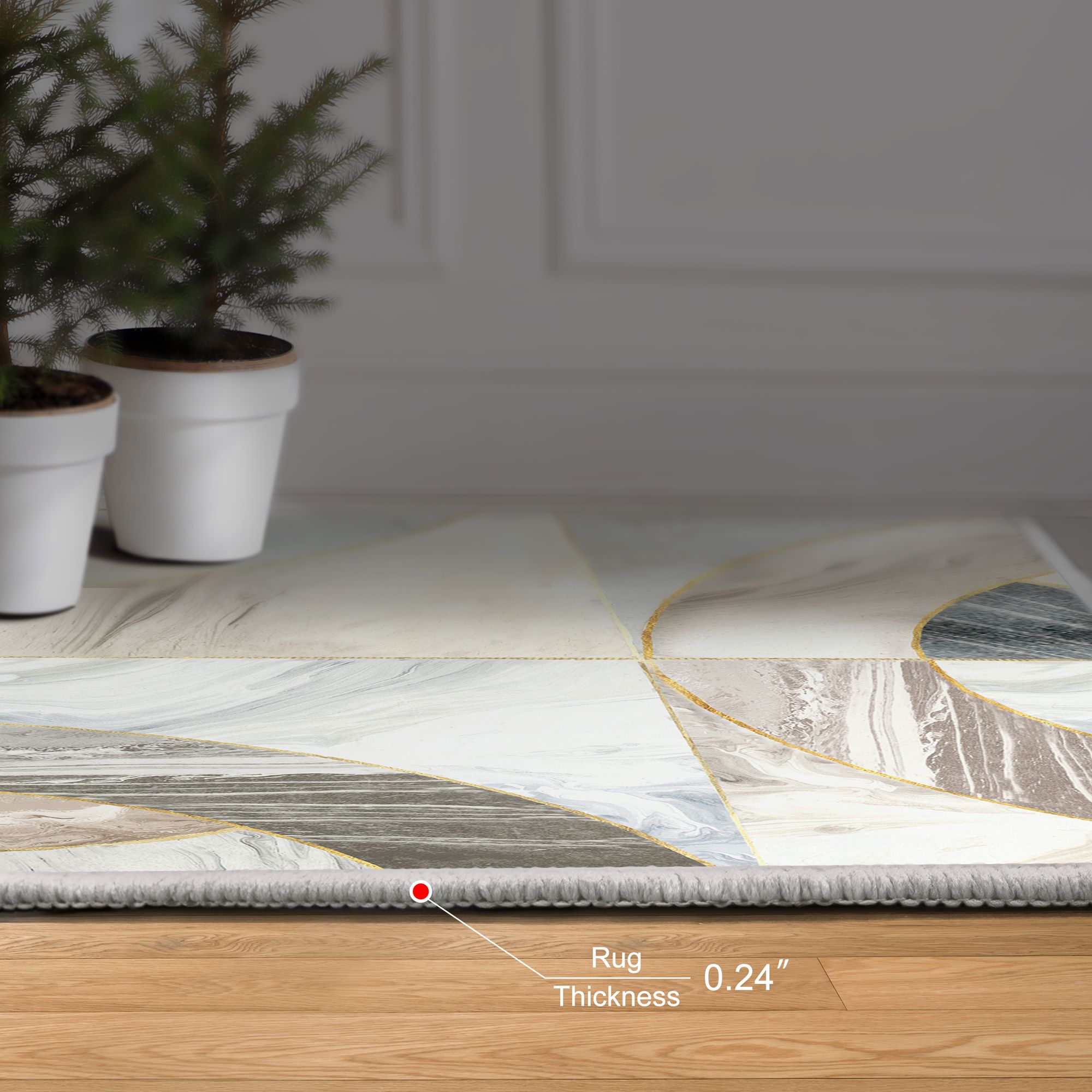 Image 6 Mosaic Serenity Washable Geometric Art Area Rug size 8'x10' more views