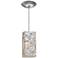 Mosaic Shell Square 4" Wide Brushed Steel Mini Pendant